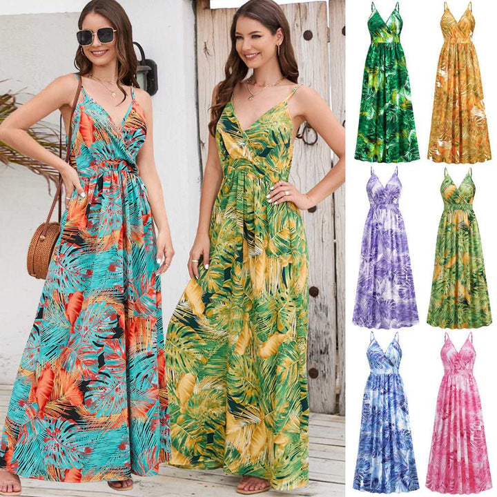 Flowery Long Dress: Summer Swing, Beach Holiday wear |Crezy Line |