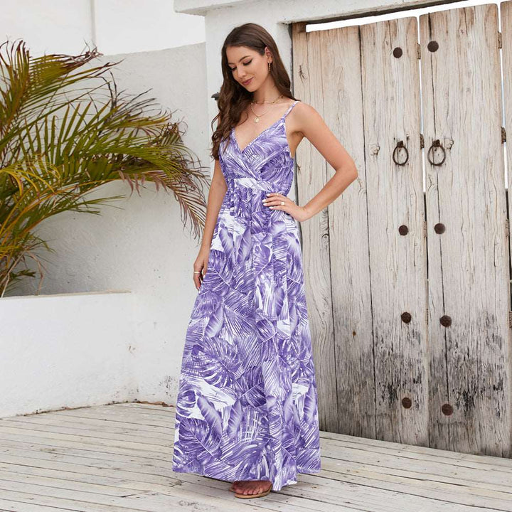 Flowery Long Dress: Summer Swing, Beach Holiday wear |Crezy Line | 