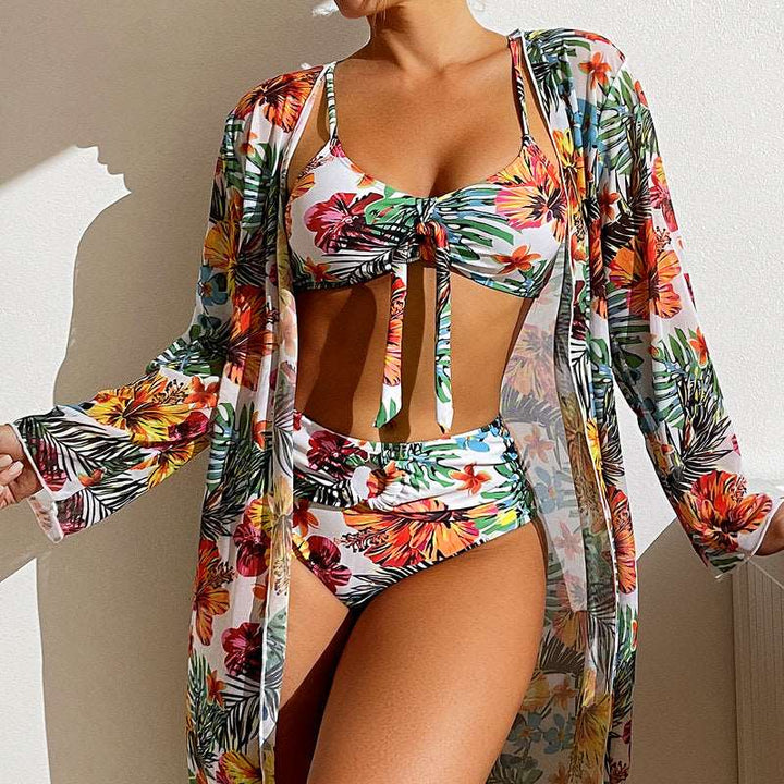 Long Sleeve Blouse 3-Piece Swimsuit