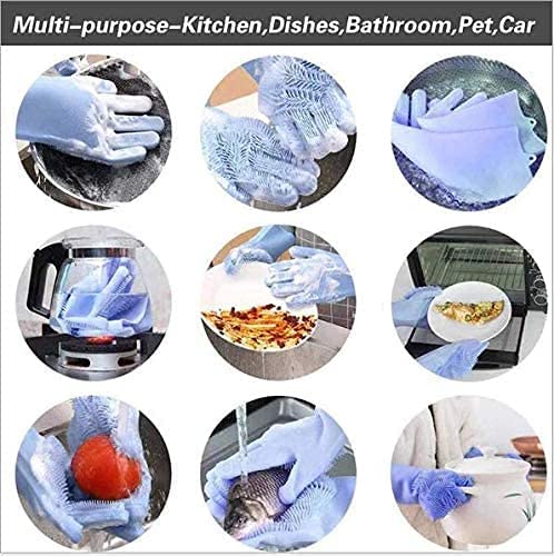 Vibrating dishwashing silicone gloves kitchen scrubbing   |Crezy Line | High quality