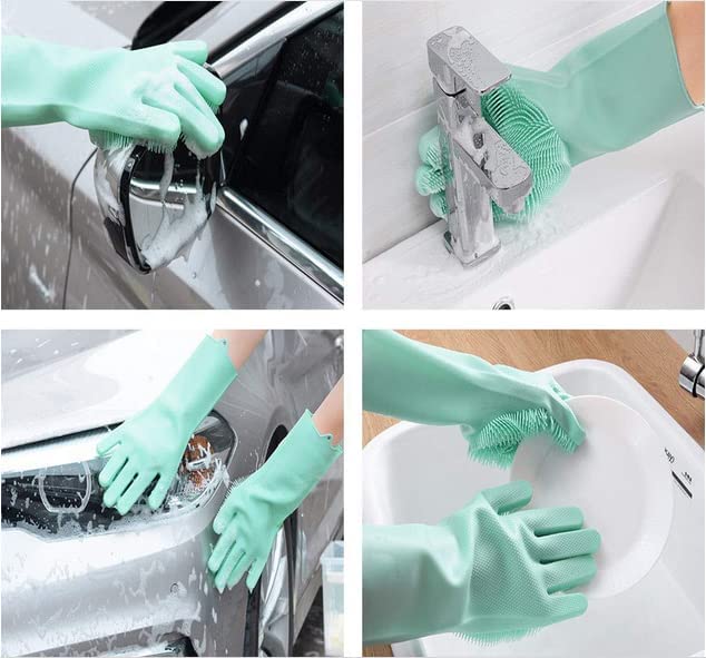 Vibrating dishwashing silicone gloves kitchen scrubbing   |Crezy Line | High quality