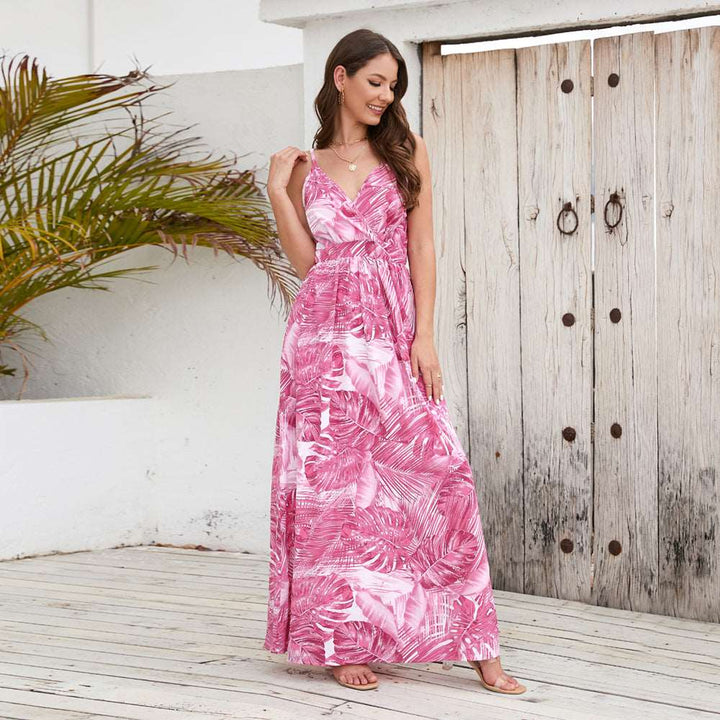 Flowery Long Dress: Summer Swing, Beach Holiday wear |Crezy Line | 