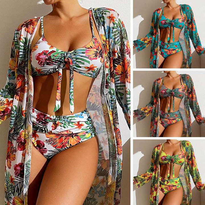 Long Sleeve Blouse 3-Piece Swimsuit