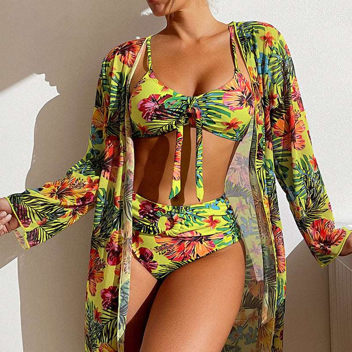 Long Sleeve Blouse 3-Piece Swimsuit