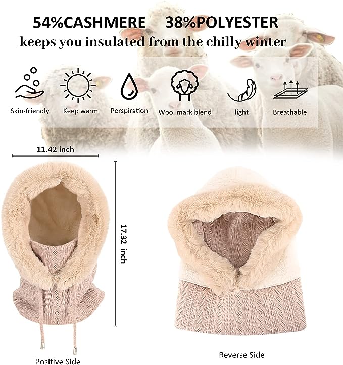 Women Winter Warm Hat one-piece winter hats for women are crafted from high-quality,