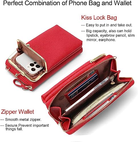 Women Phone Bag Pocket, red color  | Crezy Line |