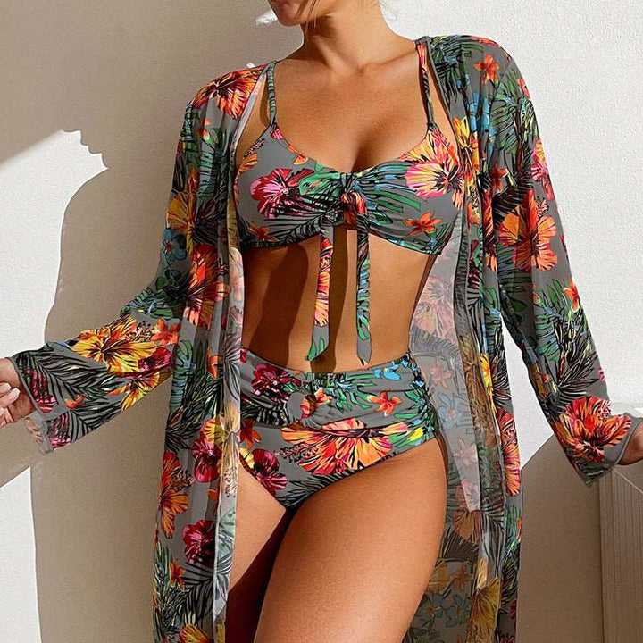 Long Sleeve Blouse 3-Piece Swimsuit