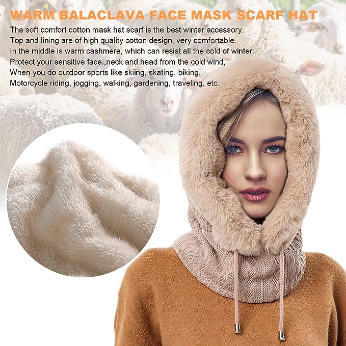 Women Winter Warm Hat one-piece winter hats for women are crafted from high-quality,