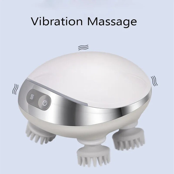 Hot Compress Red Light Head Massage Instrument Charging Dynamic Kneading Vibration Waterproof Home Scalp Head Massage Instrument |crezy Line|