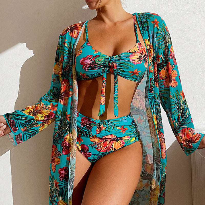 Long Sleeve Blouse 3-Piece Swimsuit