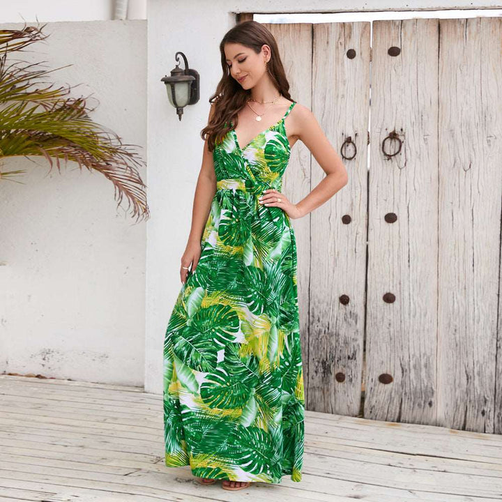 Flowery Long Dress: Summer Swing, Beach Holiday wear |Crezy Line | 