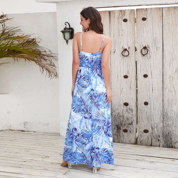 Flowery Long Dress: Summer Swing, Beach Holiday wear |Crezy Line |