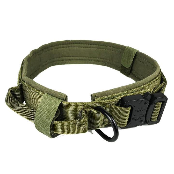  Tactical Dog Collar with 2 Patches. Crafted from high-quality 1680D nylon material, this military-inspired collar is designed for both style and functionality.