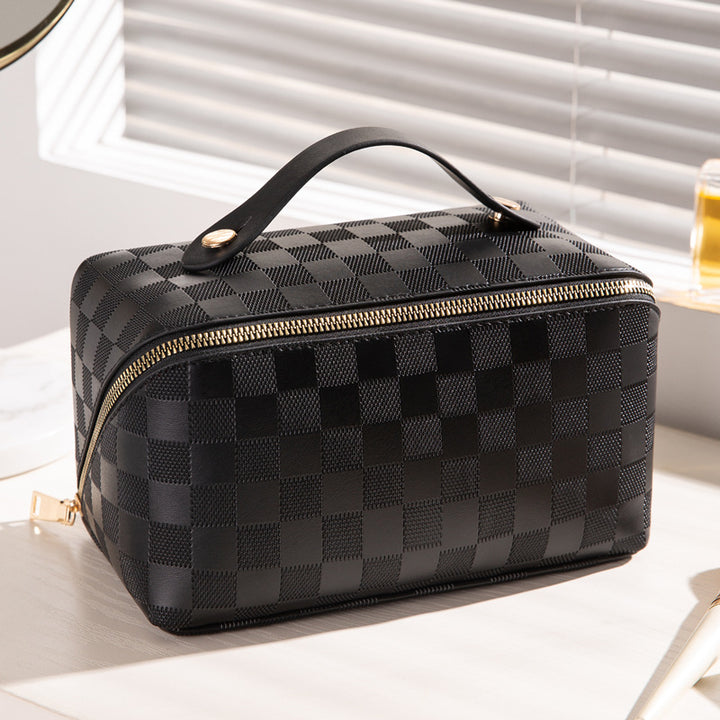 Plaid Makeup Bag, black color |Crezy Line | High quality