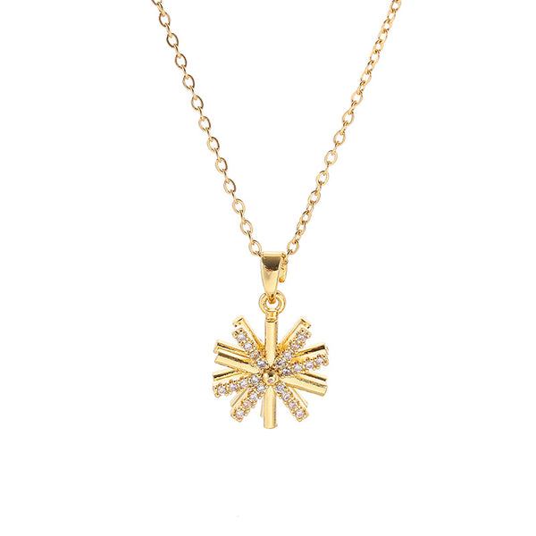 Rotating Sunflower Necklace |crezy Line|