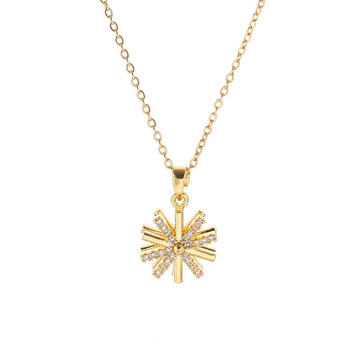 Rotating Sunflower Necklace |crezy Line|