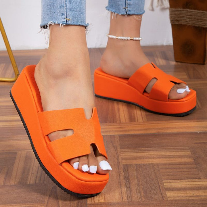 Women Platform Sandals orange color |Crezy Line | High quality