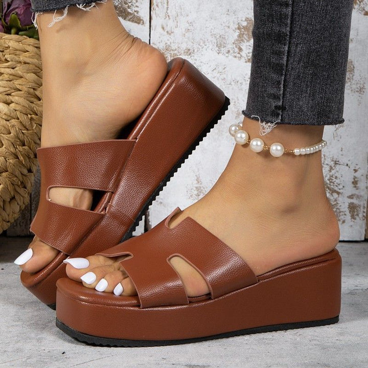 Women Platform Sandals dark brown color |Crezy Line | High quality