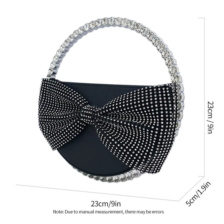 Round Shape Bowknot Bag black color | crezy line |